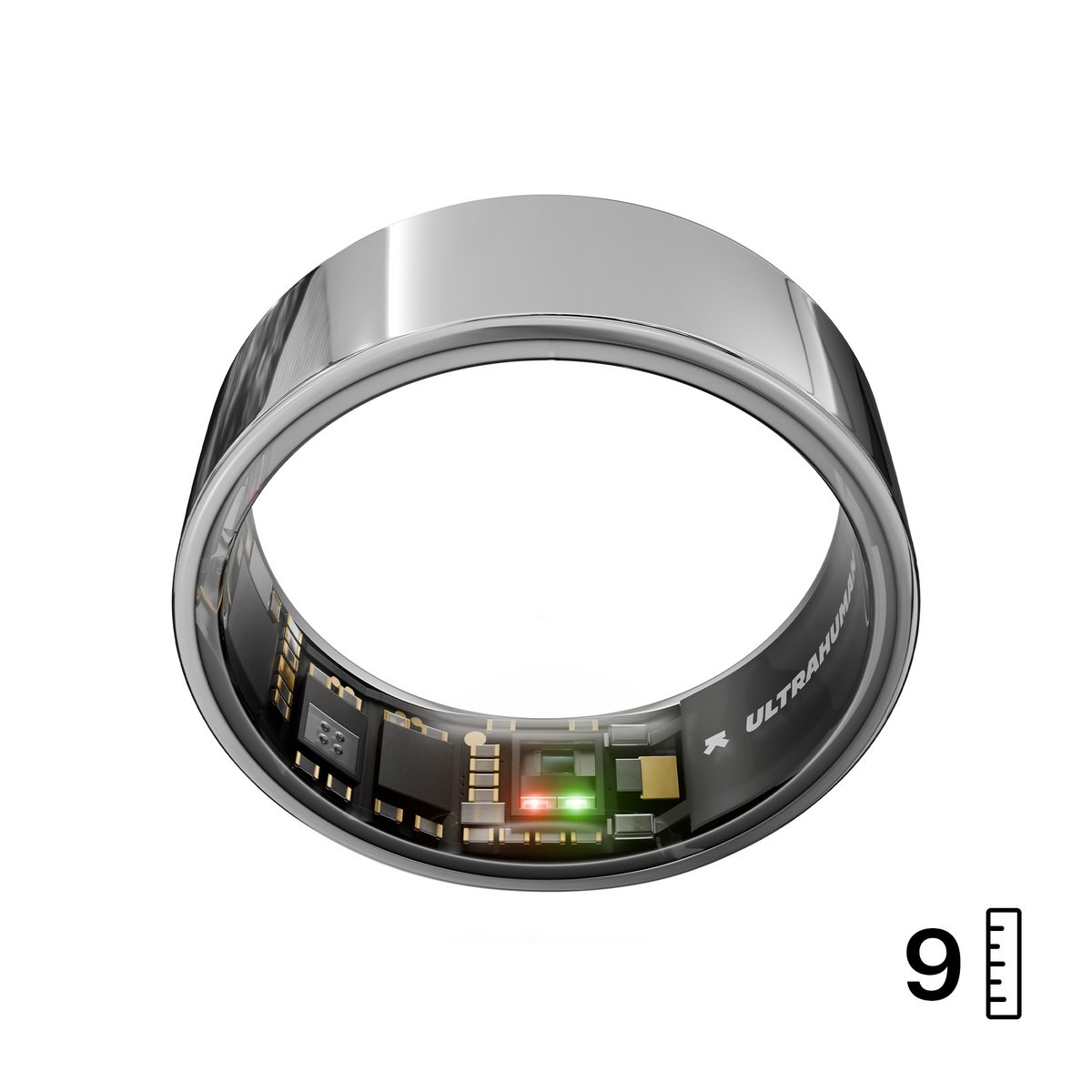 Ultrahuman AIR Smart Ring, Space Silver - Grootte 9