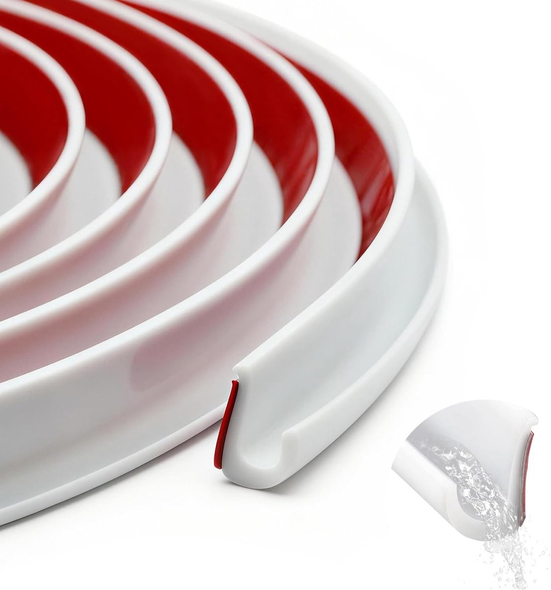 10 Meter Lange Rubber Dorpelstrip voor Regenafvoer - J-vormige Zelfklevende Tape Geschikt voor Auto Deuren en Caravans (Wit)