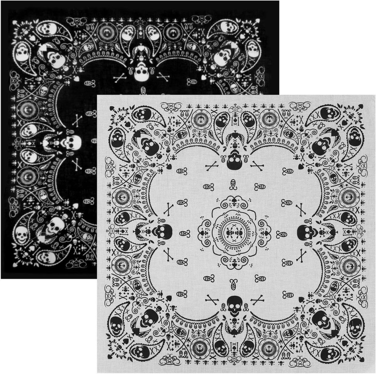 2 Stuks Misvormde Spookhoofddoeken, Hoeden Met Schedelprint, Veelzijdige Mode-Kingaccessoires, Warme Sjaals Om Te Beschermen Tegen Kou In De Herfst En Winter.