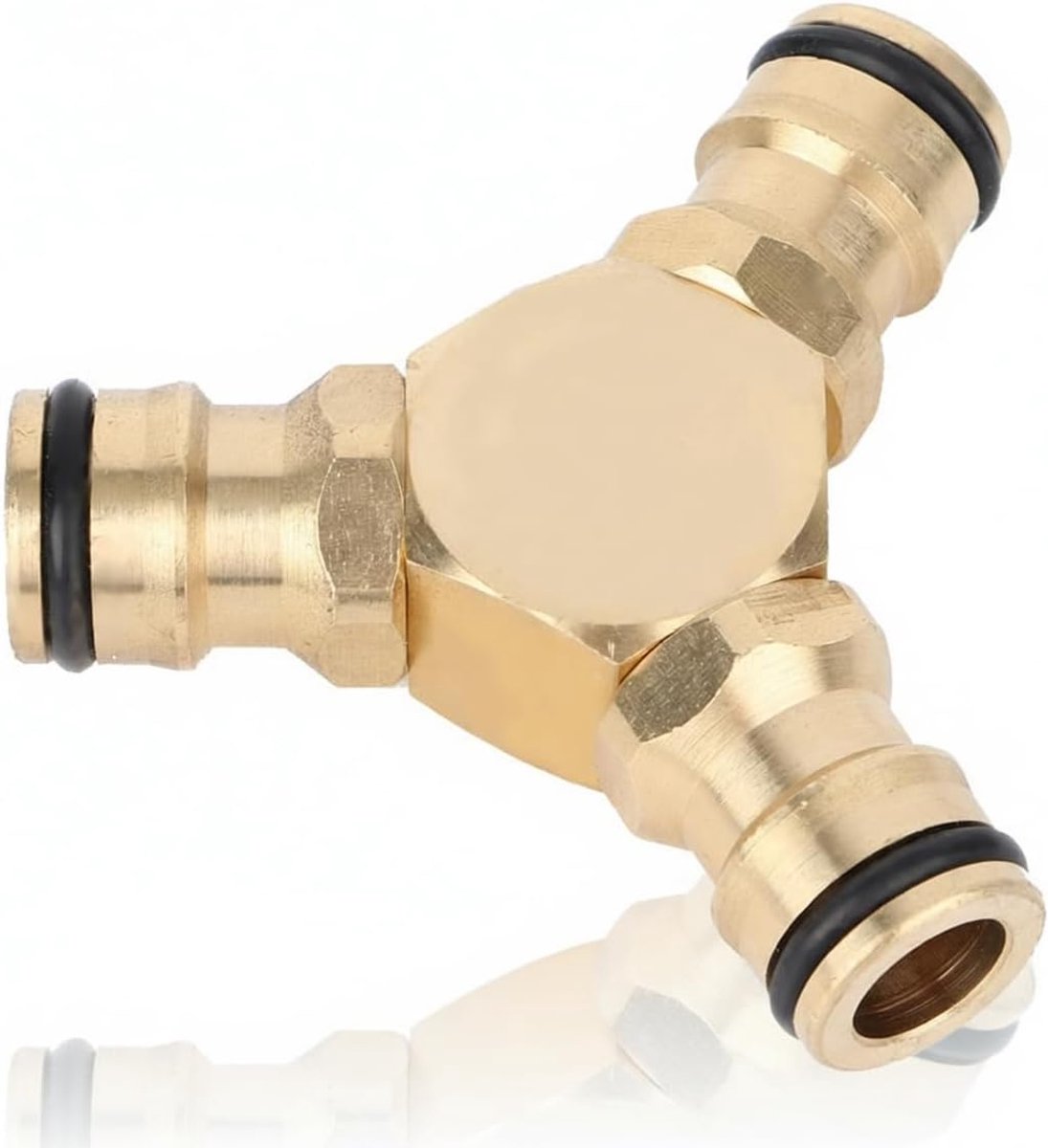 Messing snelkoppeling T-stuk slangaansluiting drie weg waterpijp adapter slangbuis schroefdraad thuis tuin kraan adapters