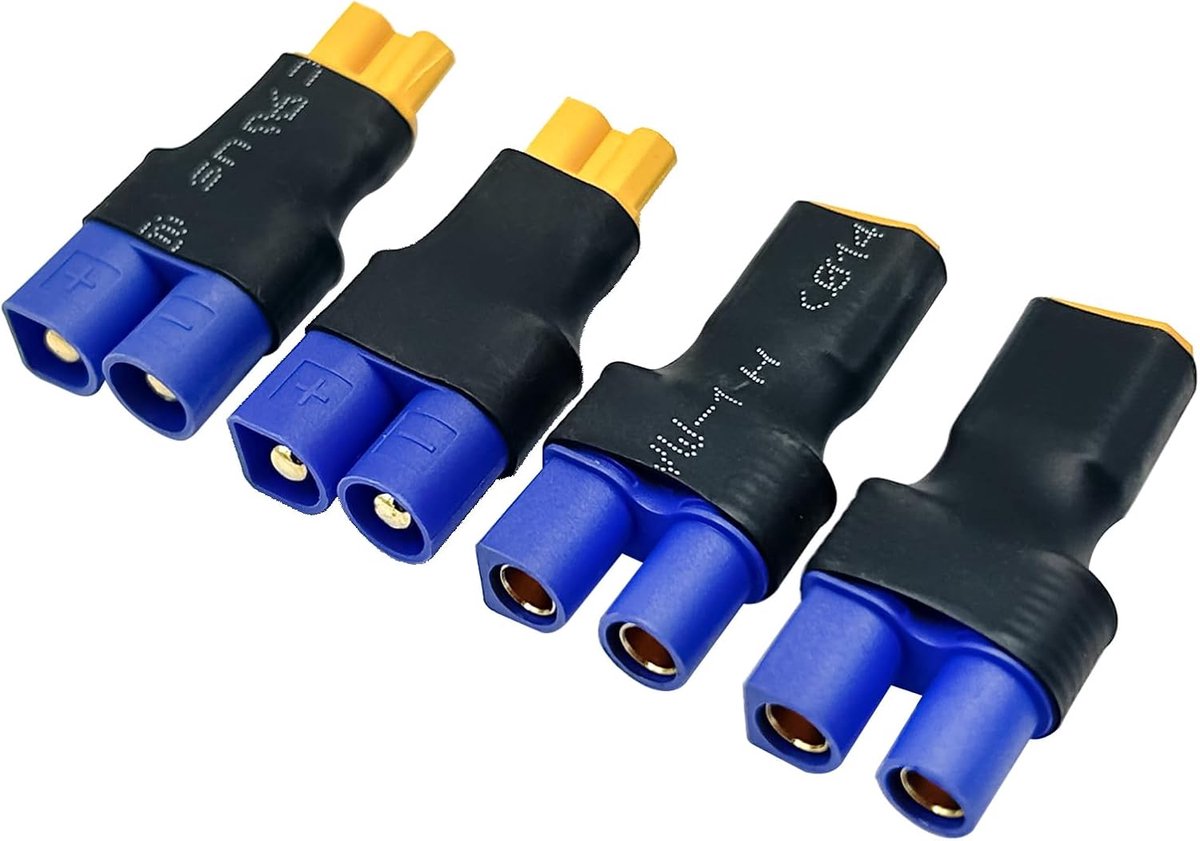2 paar XT30 naar EC3 mannelijke vrouwelijke adapterconnectoren voor RC FPV drone auto Lipo NiMH ESC acculader
