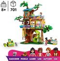 LEGO Friends boomhut met speelgoedhuisje, glijbaan, trap, figuurtjes en dieren: wasbeer, hondje, Liann, Leo, Autumn, Zac.