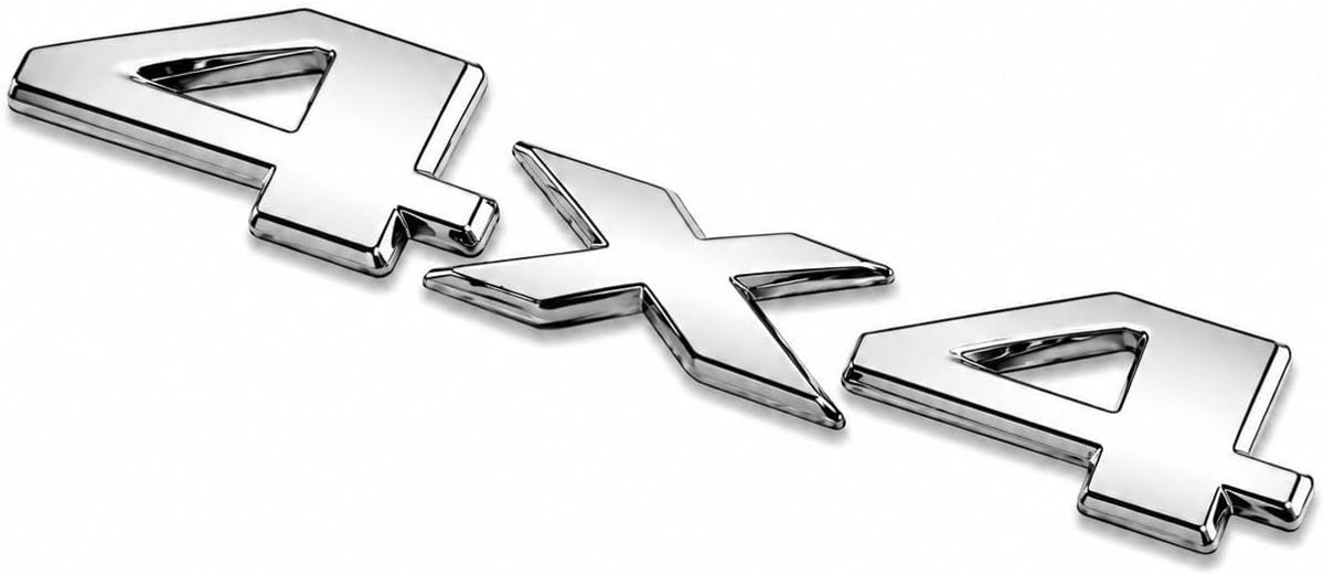 3D auto 4x4 Limited 4wd chroom of zwart logo vierwielembleem, zilveren achterklever, sticker, typebord, badge, metalen 4x4 Limited auto-embleem, sticker auto, motorfiets, motorfiets (1x 4x4 zilver)