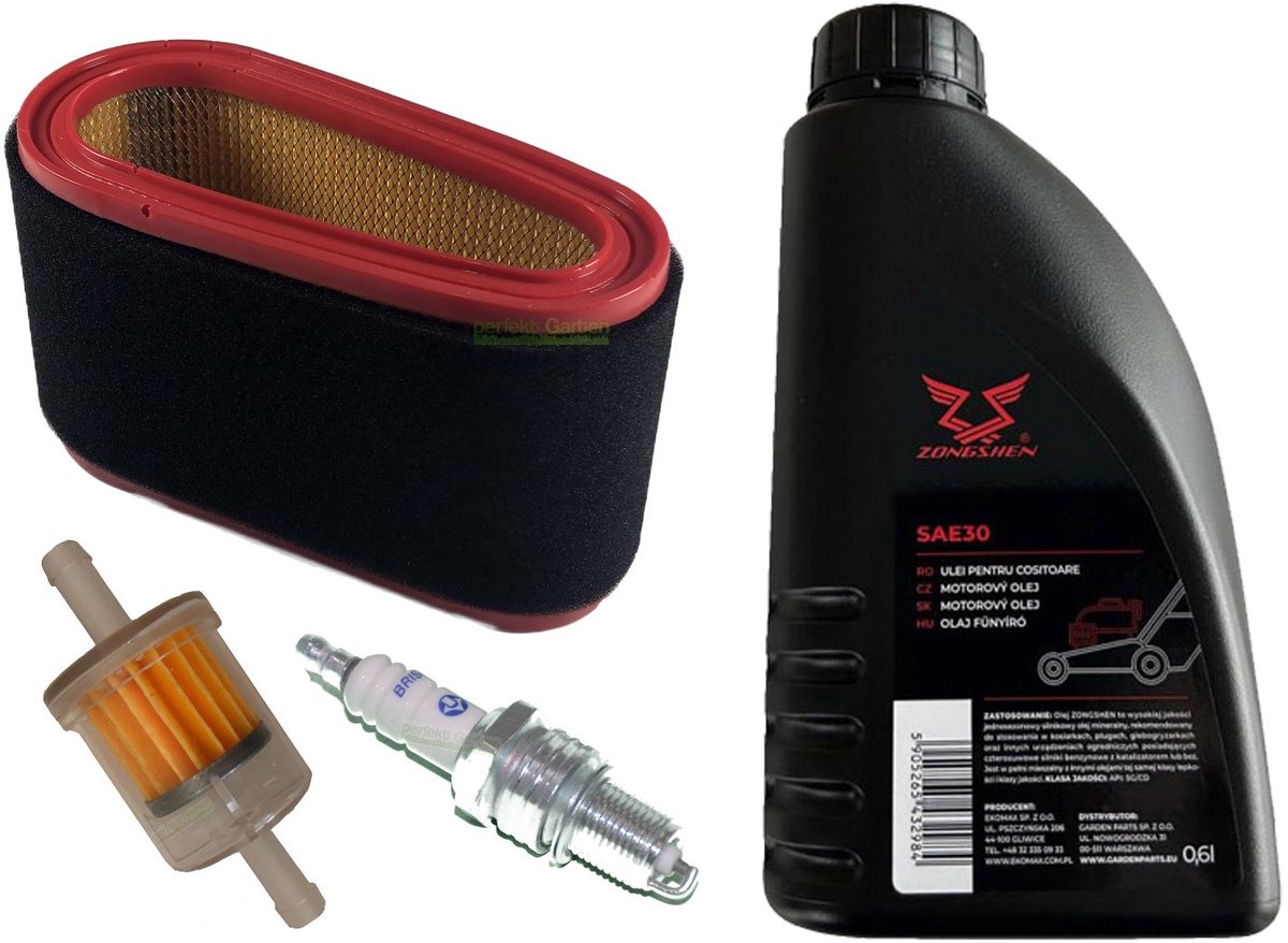 Bougie + filter + SAE30-olie voor Stiga Estate, Royal, Senator, Tornado 1134-9162-01