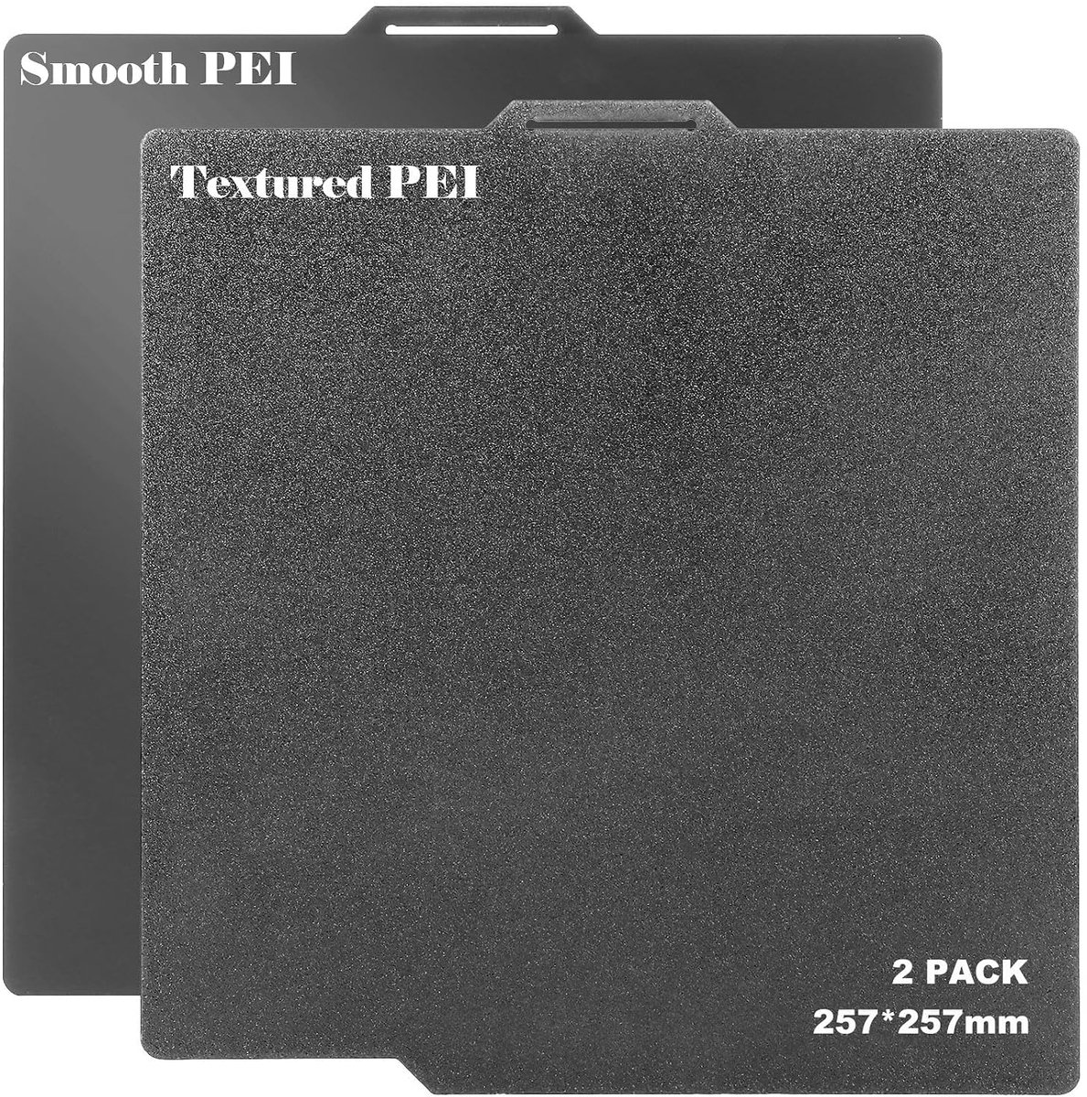 2 Stuks 3D Printer Bouwplaat, 257 x 257 mm PEI Veerstaalplaat Dubbelzijdige Printplaat Glad PEI en Structuur voor 3D - ShopVlot