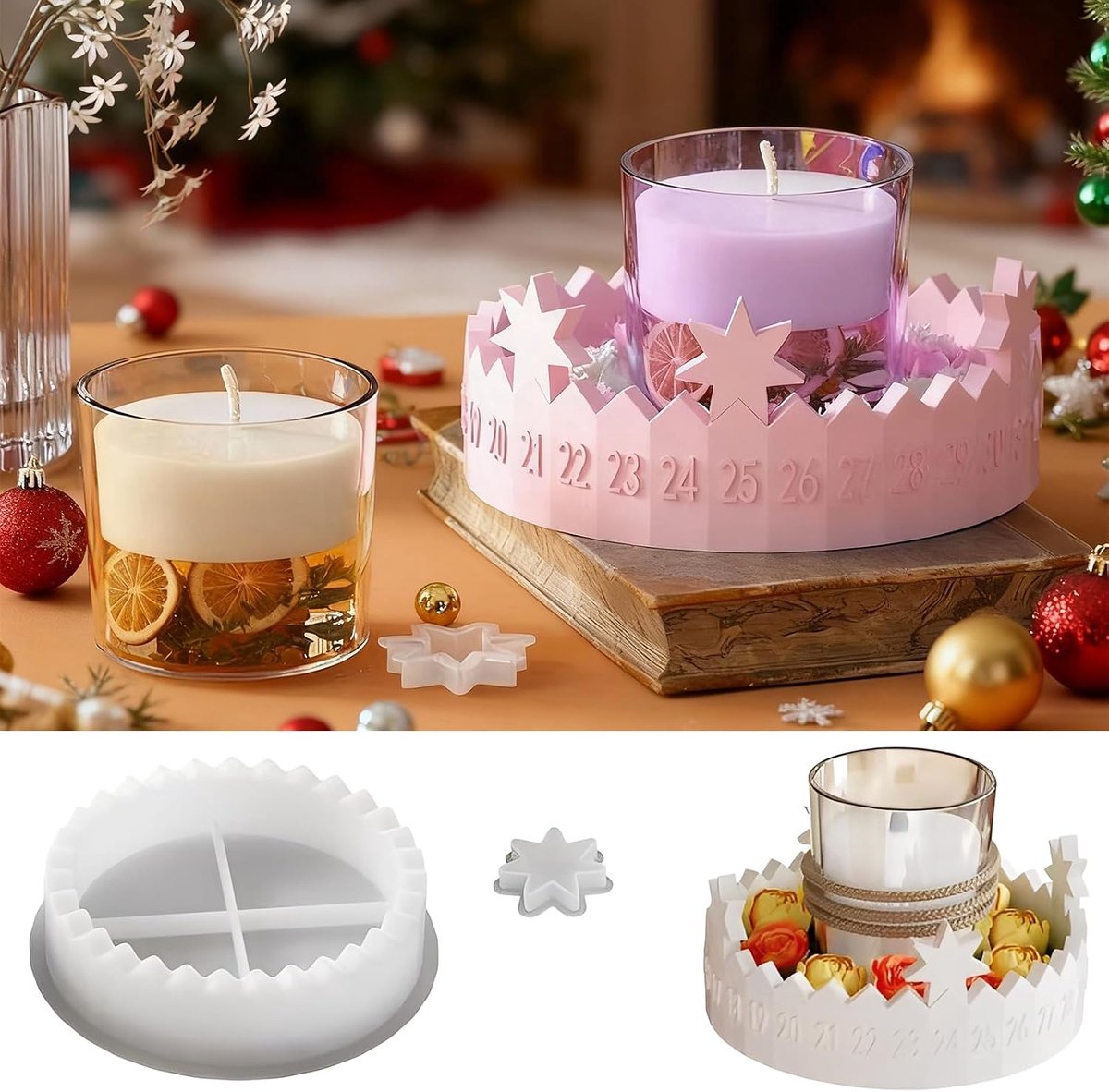 Casting Moulds, Silicone Advent Wreath, Silicone Mould, Advent Calendar, Christmas, Silicone Moulds, Casting Moulds - ShopVlot