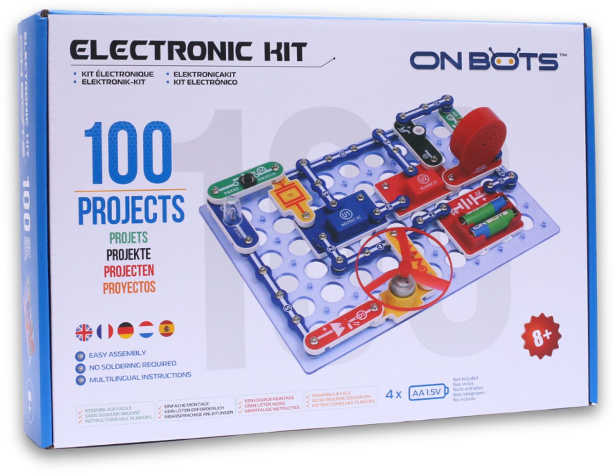 On Bots Elektrokit – 100 Experimenten – Nederlandse Handleiding – Elektriciteit & Elektronica – Vanaf 8 Jaar