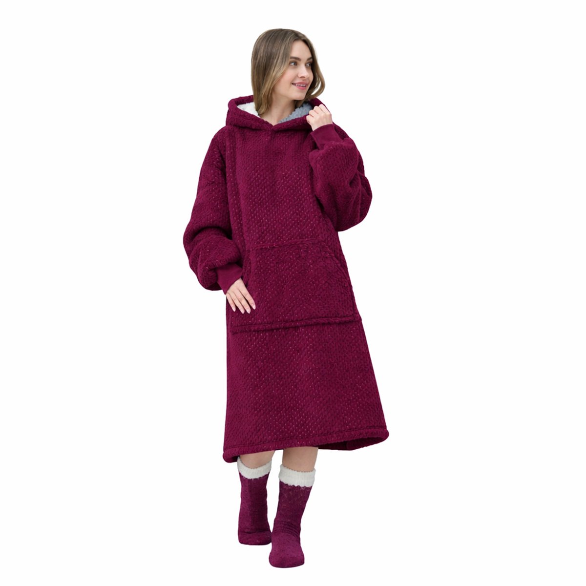 SPARK - hoodie 70x110 cm - oversized hoodie deken - unisex - Maroon Banner - rood