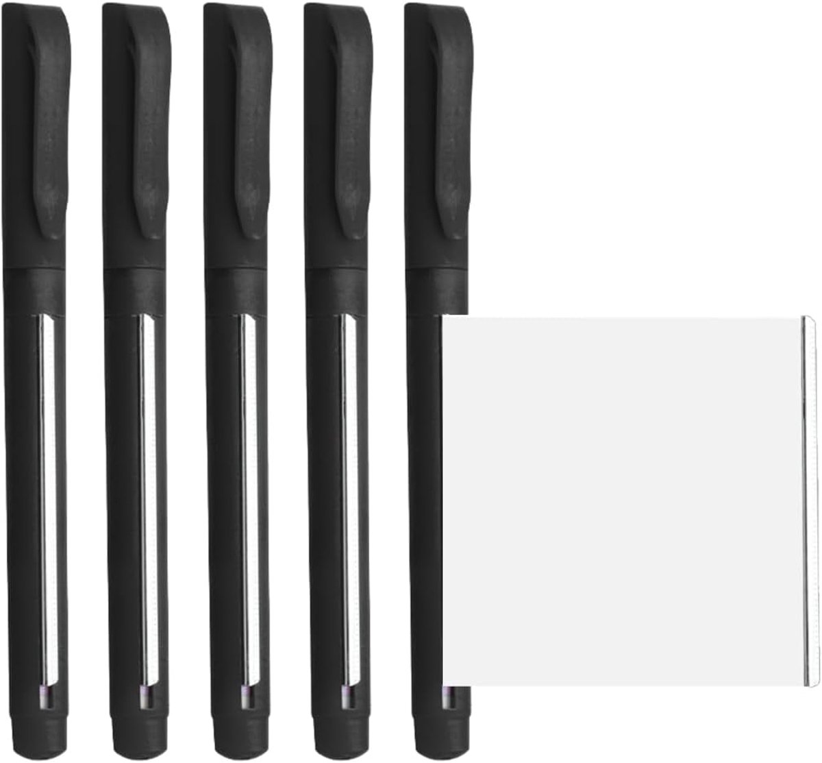 Balpen spiekbriefje 5 stuks - zwarte kleur - duurzame clip - ideaal voor studenten - SnelShoppen