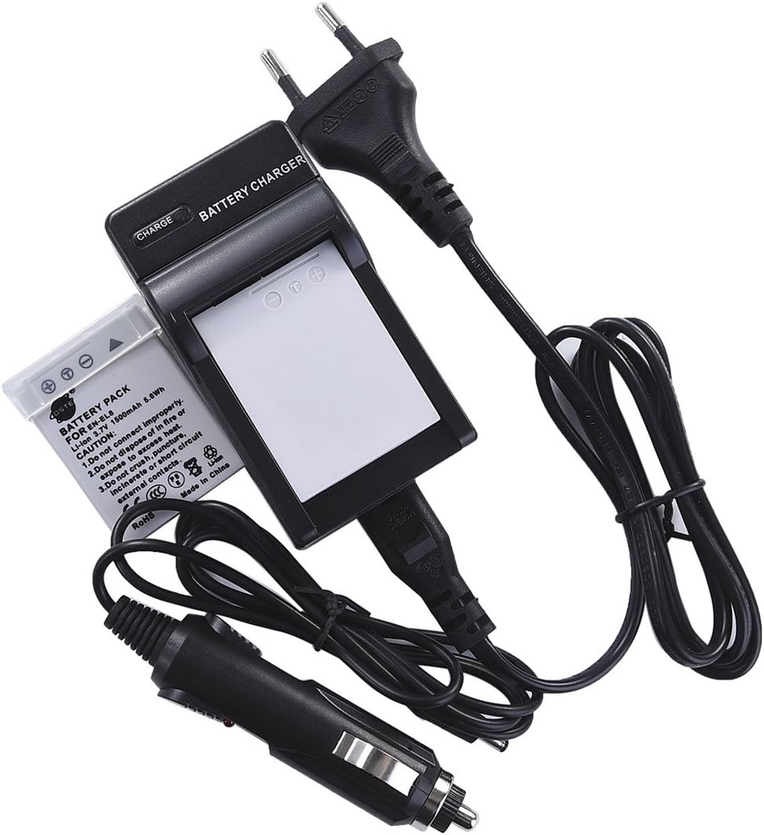 DSTE 2pcs EN-EL8 Battery + Travel Charger Compatible with Nikon Coolpix P1, P2, S1, S2, S3, S5, S9, S50 - ShopVlot
