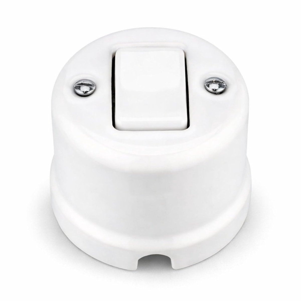 Surface mounted porcelain retro cross switch, all-in-one, series QR1 white - ShopVlot