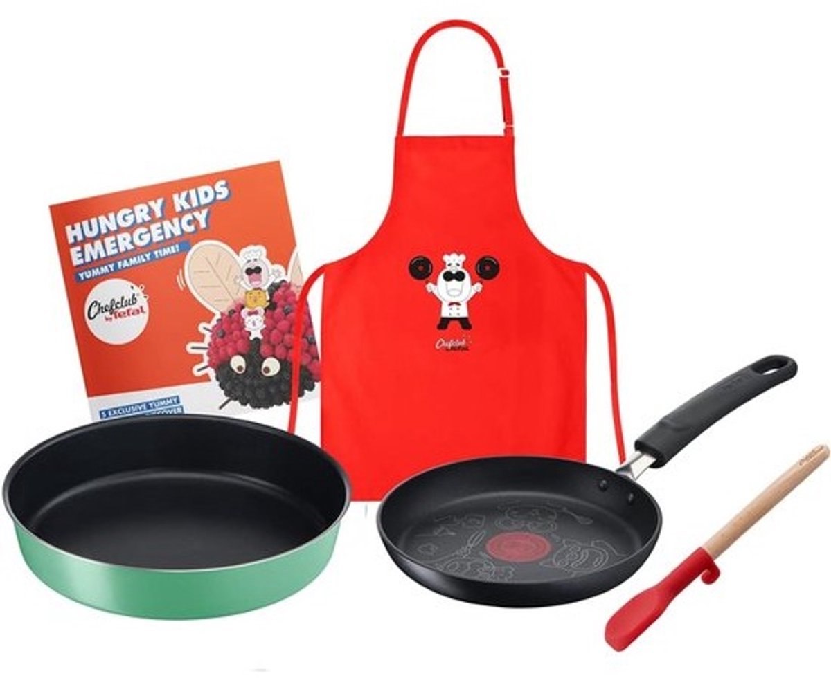Kinderkeukenset voor creatieve kookavonturen - met pannenkoekenpan, springvorm, mini-spatel en receptenboekje