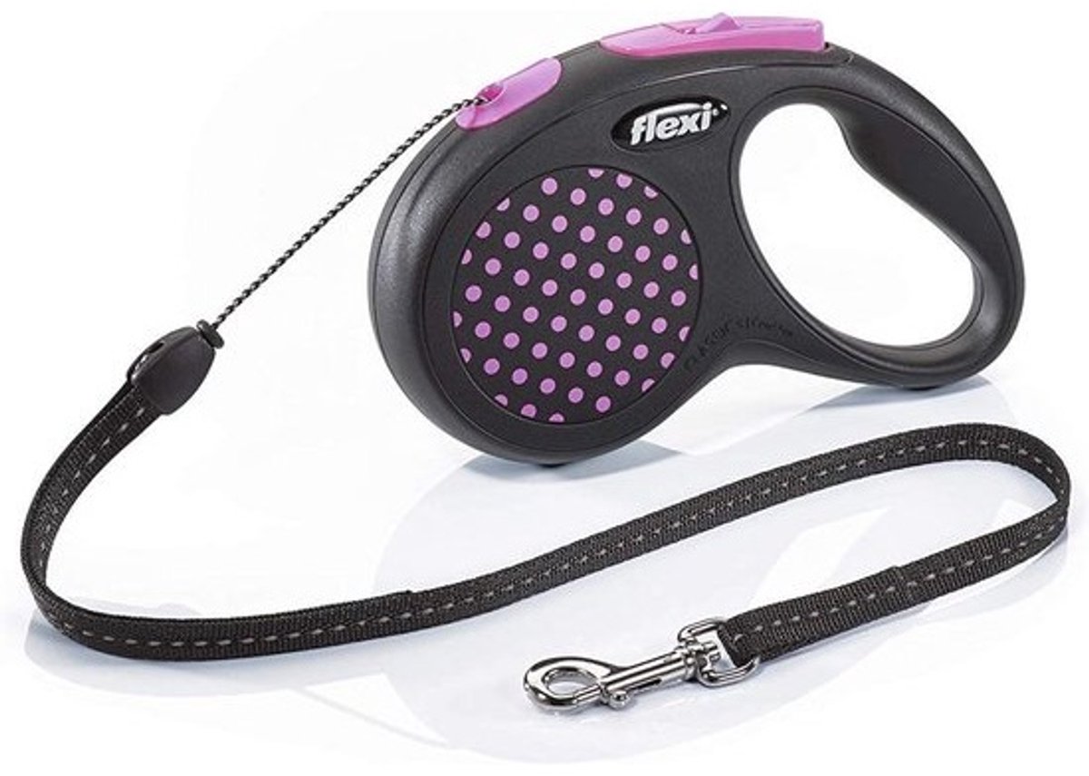 Intrekbare lood - Voor kleine honden - 5 m - Roze