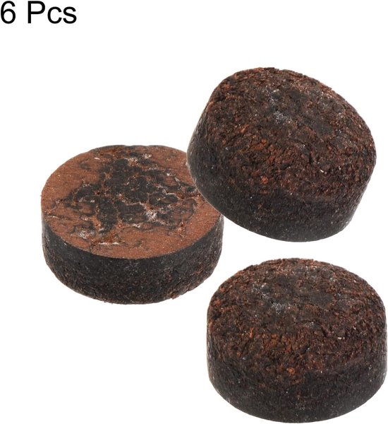 Poolbiljart Cue Tips 12 x 5 mm - Bruin Rundleer - Duurzaam en Slijtvast - Vervangende Tips voor Snooker Cue - Vemera — afbeelding 2
