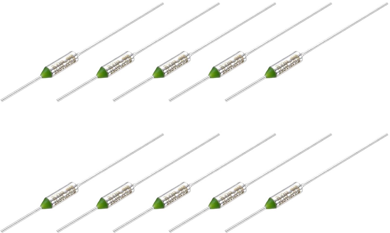 temperatuurzekeringen 10 stuks - metalen - 113 °C, 15 A, 250 V - hittebescherming voor elektrische apparaten - m-winkel