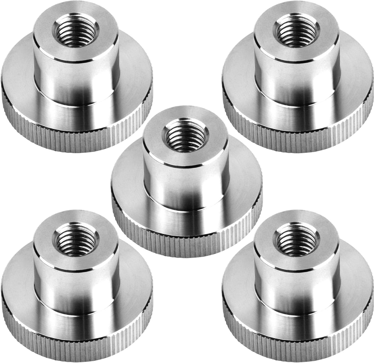 M8 hoge kartelmoeren 30mm - roestvrij staal - getande moeren - ideaal voor stevige bevestiging - 5 stuks - ServiceTopper