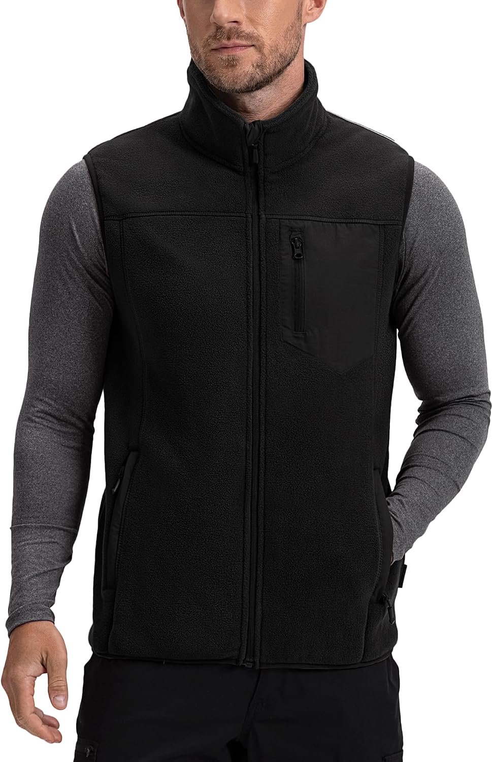 Fleece vest met sherpa voering