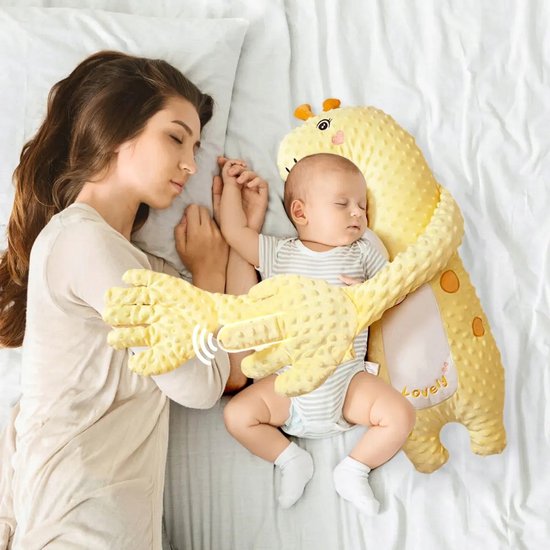 Baby Slaapknuffel Giraffe - Kalmerende Knuffel met Klopfunctie - Pluche Speelgoed Kussen - Verzwaarde Handjes - 44 Rustgevende Muziekjes - Rustgevende Babyslaap Hulp - Voor Baby's van 0-1 Jaar — afbeelding 5