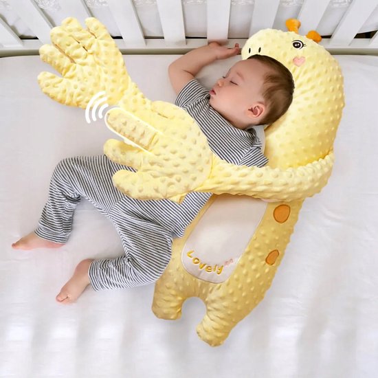 Baby Slaapknuffel Giraffe - Kalmerende Knuffel met Klopfunctie - Pluche Speelgoed Kussen - Verzwaarde Handjes - 44 Rustgevende Muziekjes - Rustgevende Babyslaap Hulp - Voor Baby's van 0-1 Jaar — afbeelding 4