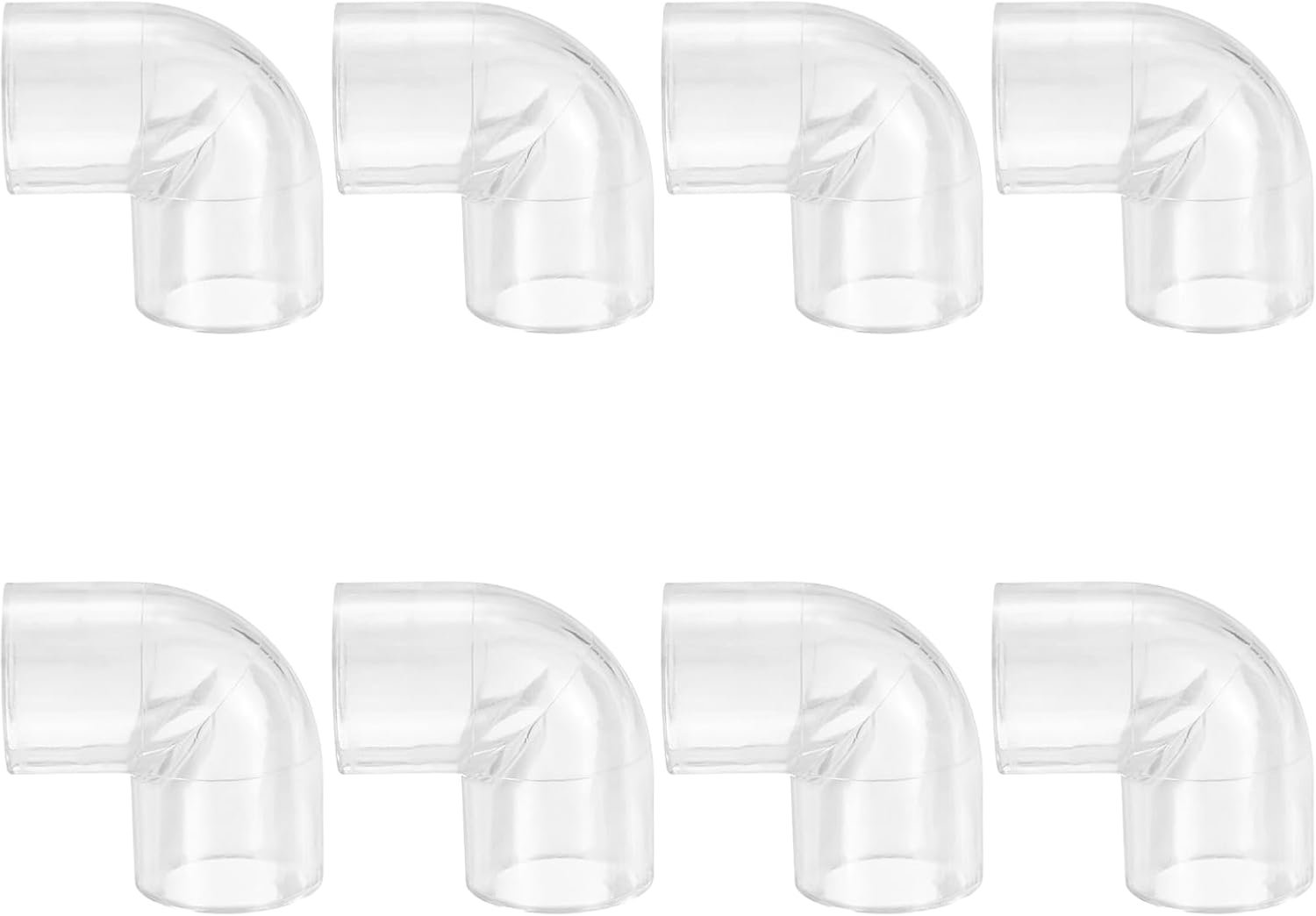 Elleboog 90 graden 14 mm - transparant - pc-buis aansluiting - optimale koelvloeistofstroom - 8 stuks - Vemera