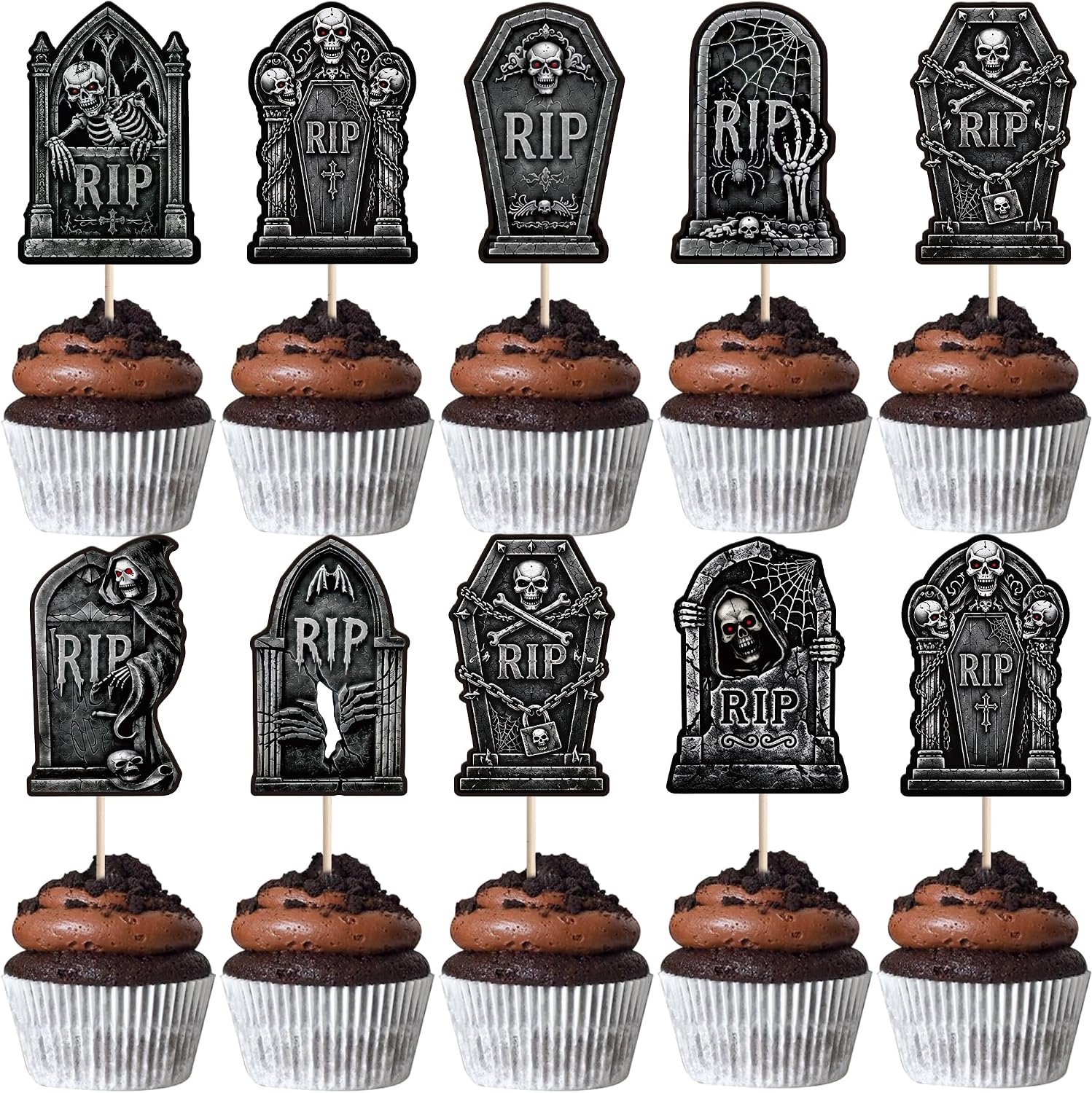 40 Grafsteen Cupcaketoppers Halloween