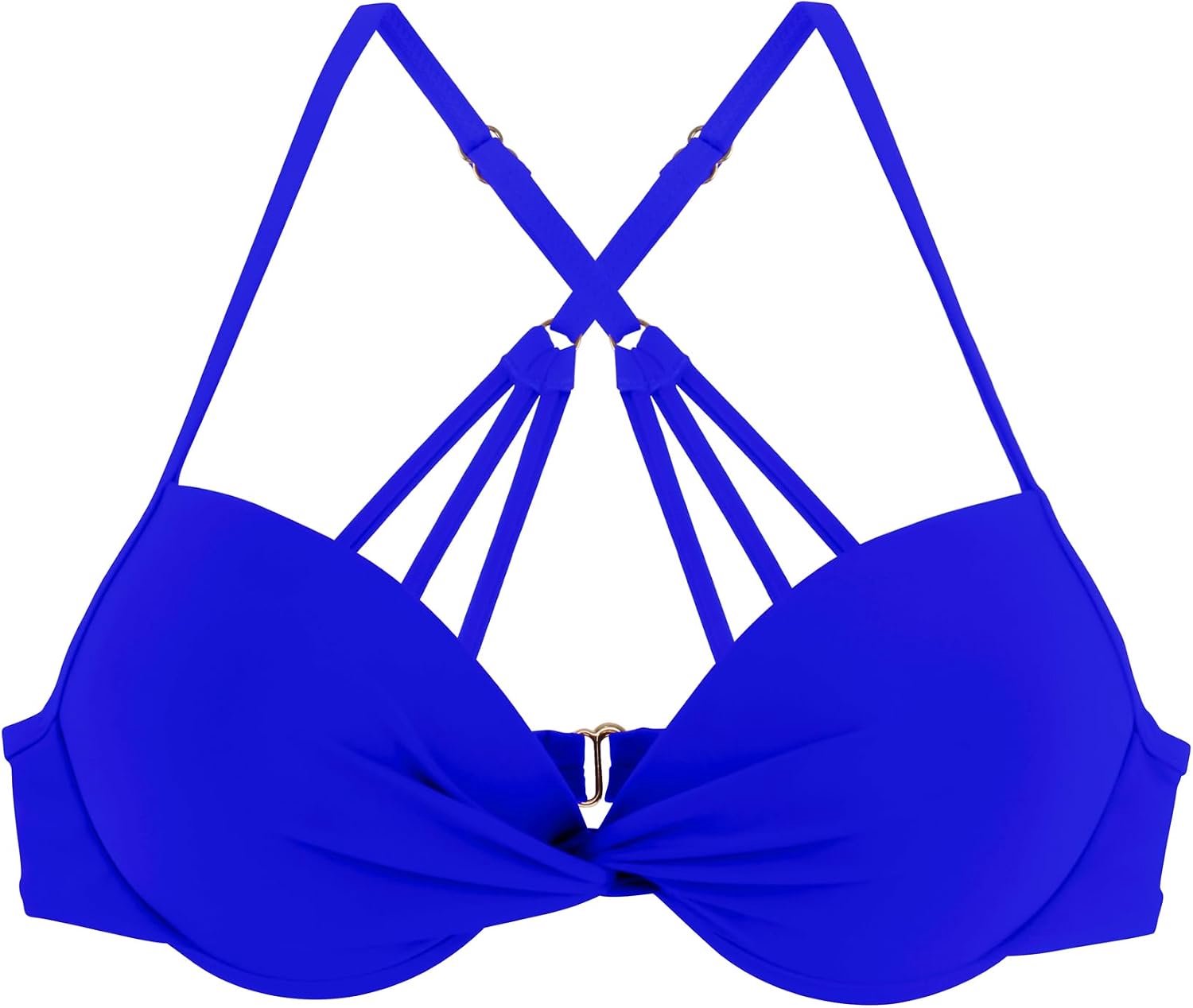 Bikini top met draai-front en push-up effect