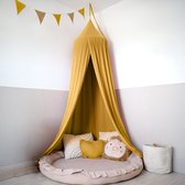LILIMAUS Klamboe baby met gouden details - bedhemel en hemeltje kinderkamer - mousseline katoen - 245 cm - geel