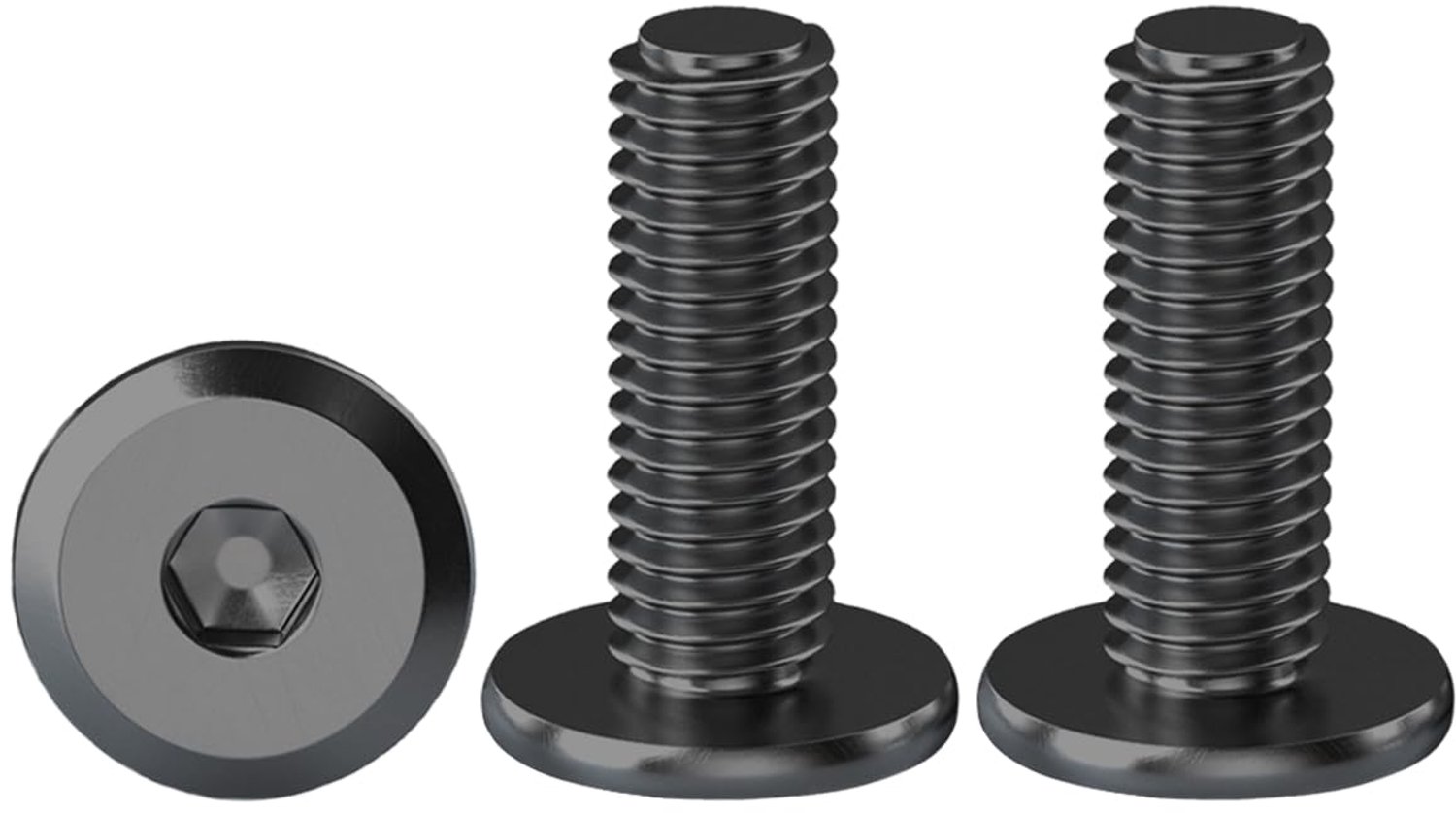 platte kopschroeven M6 X 20 mm - zwart roestvrij staal A2 V2A - corrosiebestendig - geschikt voor buiten - 20 stuks - Vemera