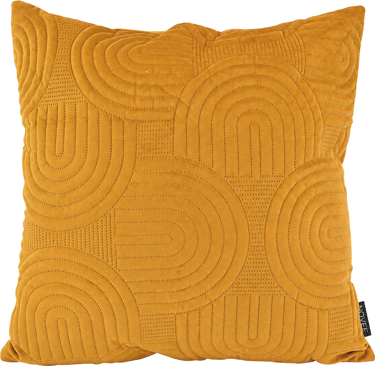 NOVÉE Sierkussen Abstract Velvet Okergeel | 45 x 45 cm | Polyester