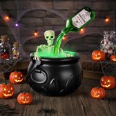 Halloween-heksenketelset - Heksenketel - met Ledverlichting - Ingebouwde Mistmaker - voor Halloweenfeesten
