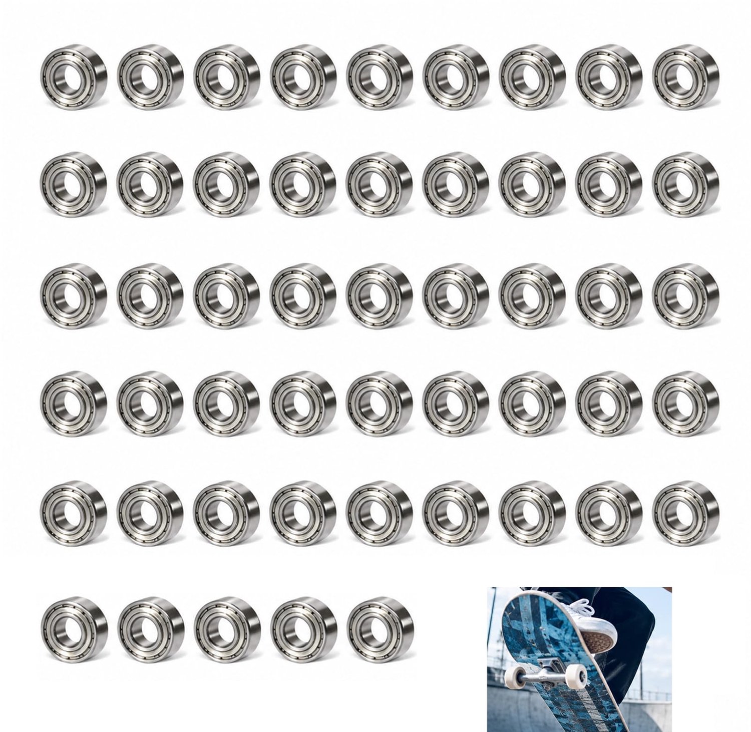 50 stuks 693ZZ kogellagers lagers 3 x 8 x 4 mm miniatuurlagers van koolstofstaal dubbel afgeschermd ZZ metalen lagers voor skateboard scooter rolschaatsen micromotor en kleine mechanismen