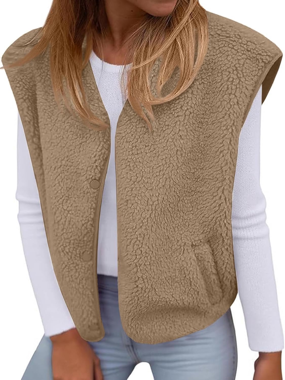 Zonder mouwen, teddy fleece