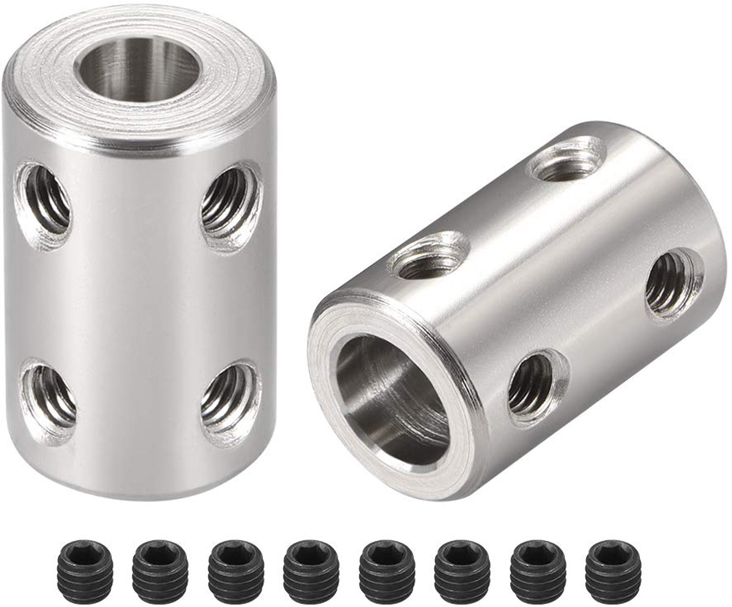 stalen schacht koppeling L22xD14 - 6mm tot 8mm - motor connector - ideaal voor 3D-printers en CNC-machines - 2 stuks - Vemera