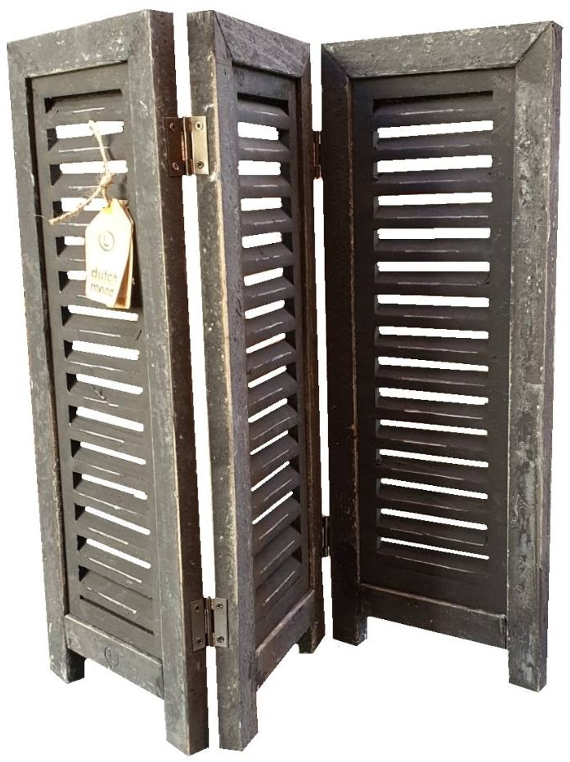 Dutch mood raamshutter 3-luik zwart 52 cm – houten vensterluik Black Berlin met scharnieren – decoratieve shutter voor vensterbank en inkijkwering, vrijstaand zonder montage