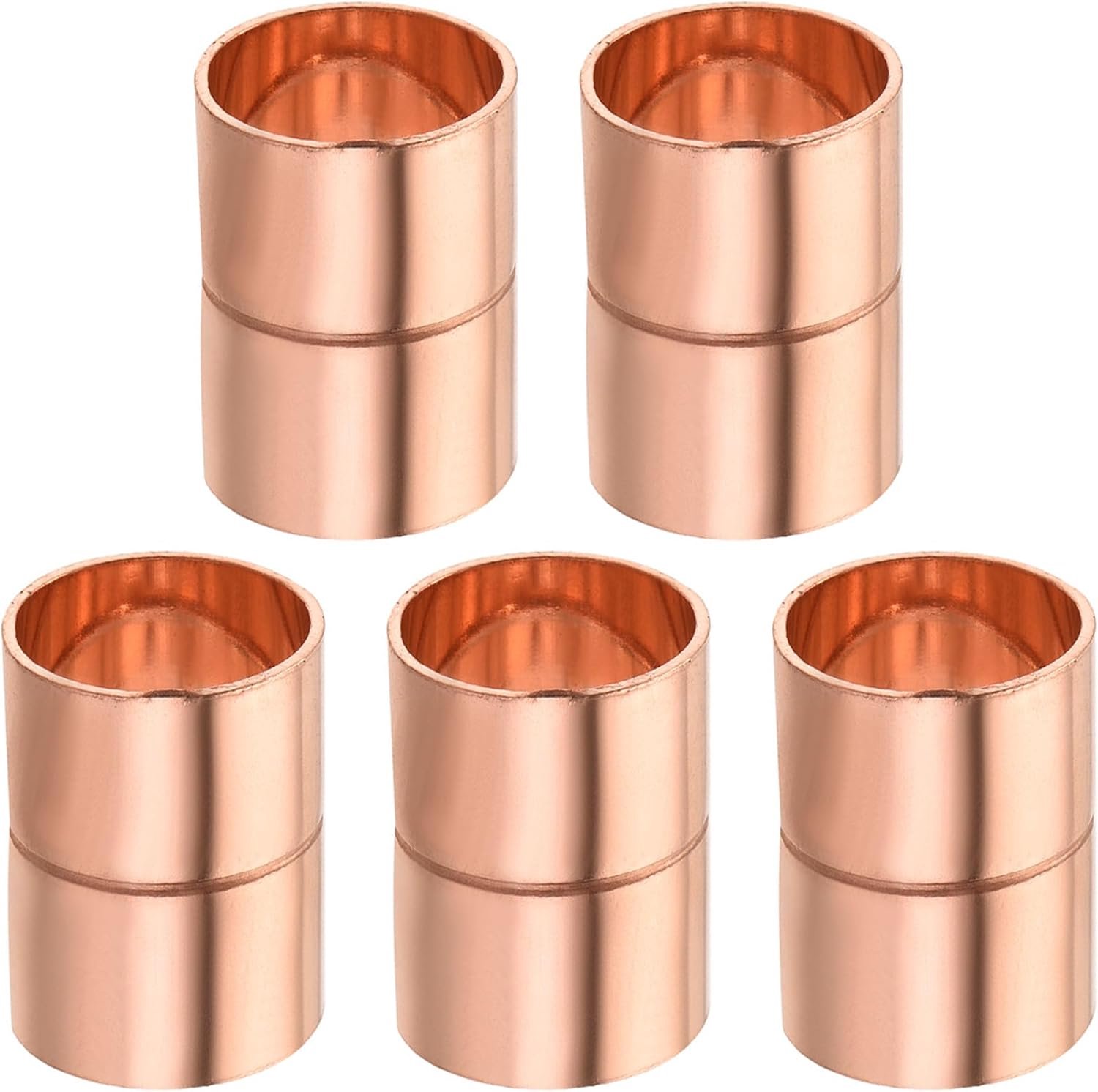 Koperen koppeling 5/8 inch - rechte fitting - lassen - veilige verbinding voor HVAC - 5 stuks - m-winkel