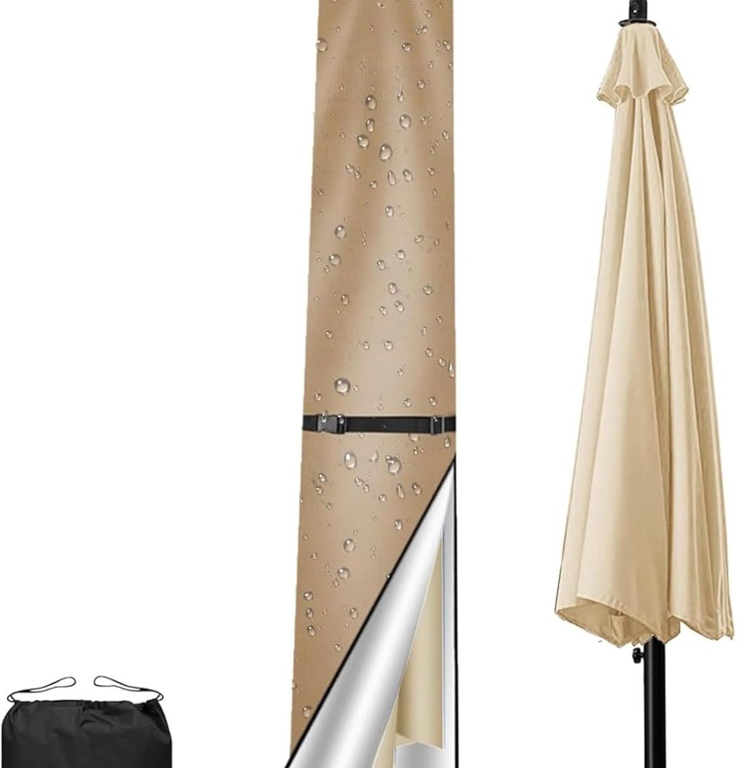 ApexArte® Parasolhoes voor Zweefparasol - Parasol hoes Staande Parasol - XXL - Beschermhoes Khaki