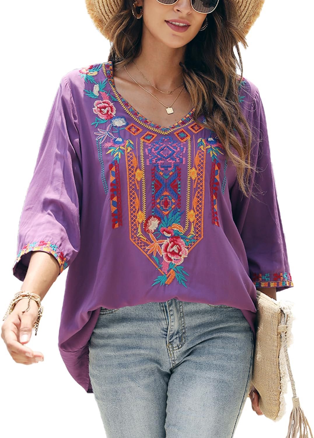 Blouse met bloemenprint 3/4 mouw