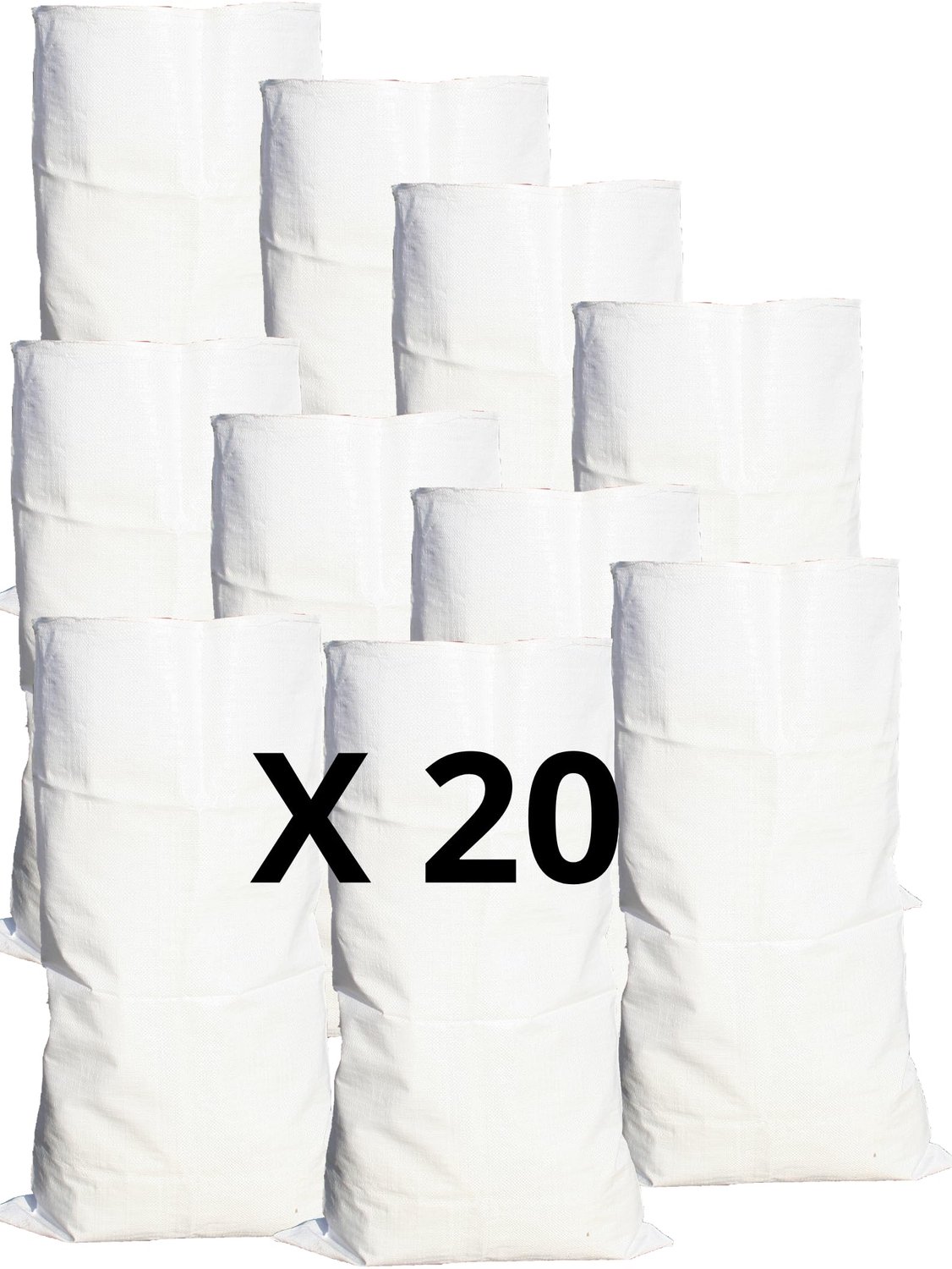 Set van 20 Polypropyleen Zakken 55 x 95 cm voor Bouw en Tuin