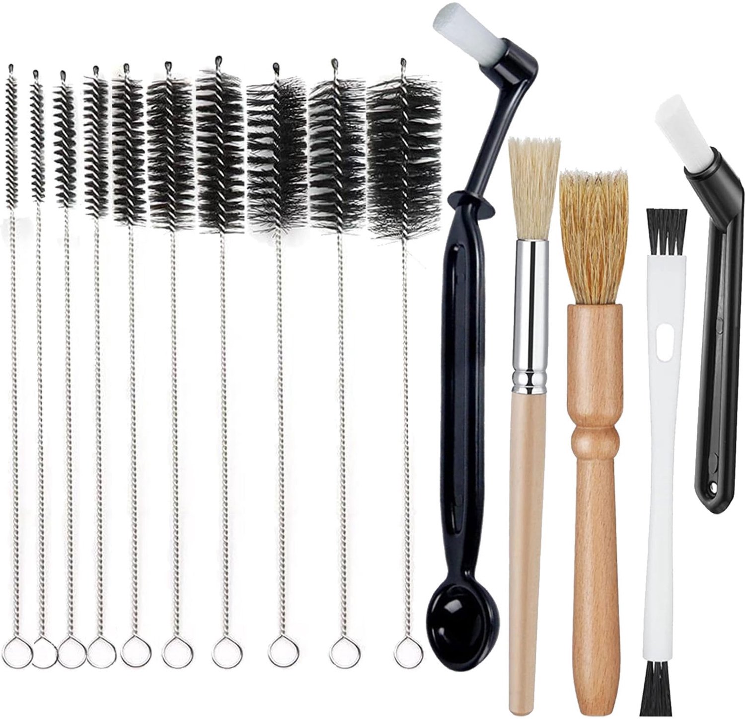 Set van 15 Schoonmaakborstels met Houten Handvat