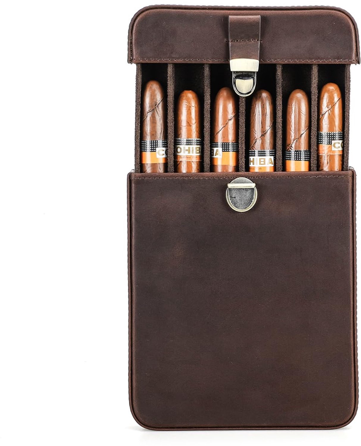 Cigar Case van Echt Leer voor 6 Sigaren