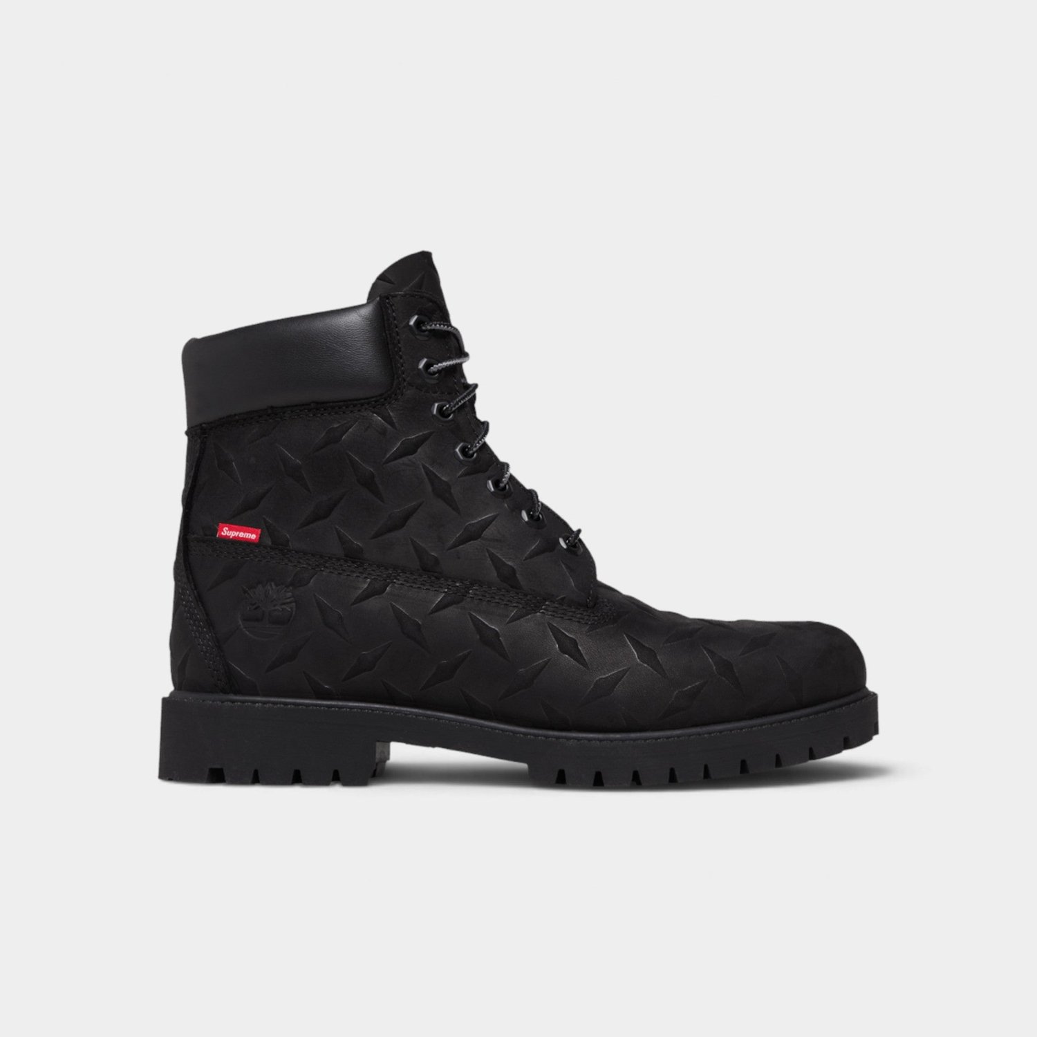 Supreme x Timberland 6 Inch Premium Waterproof Boot Embossed Diamond Plate Zwart