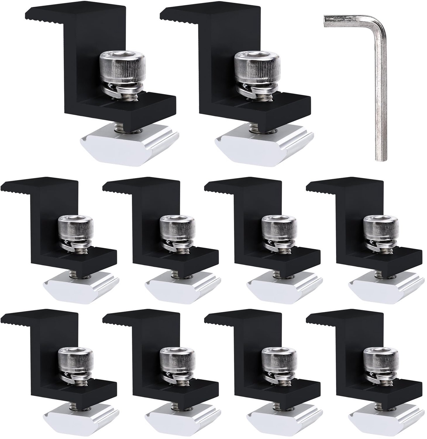 Zonnepaneelhouder Set - 10 Stuks - Zwart
