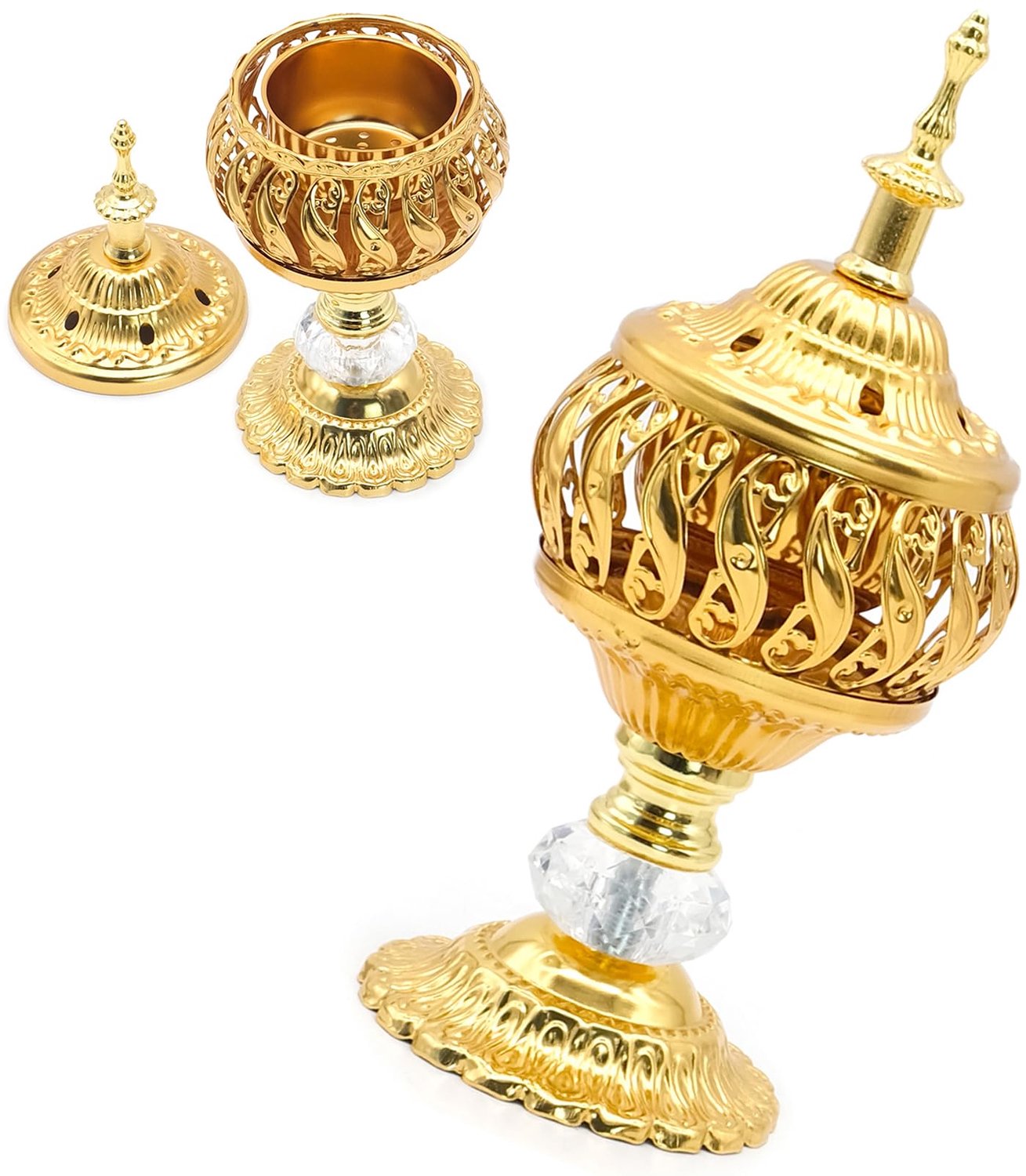 Vintage Incense Burner van IJzer met Deksel