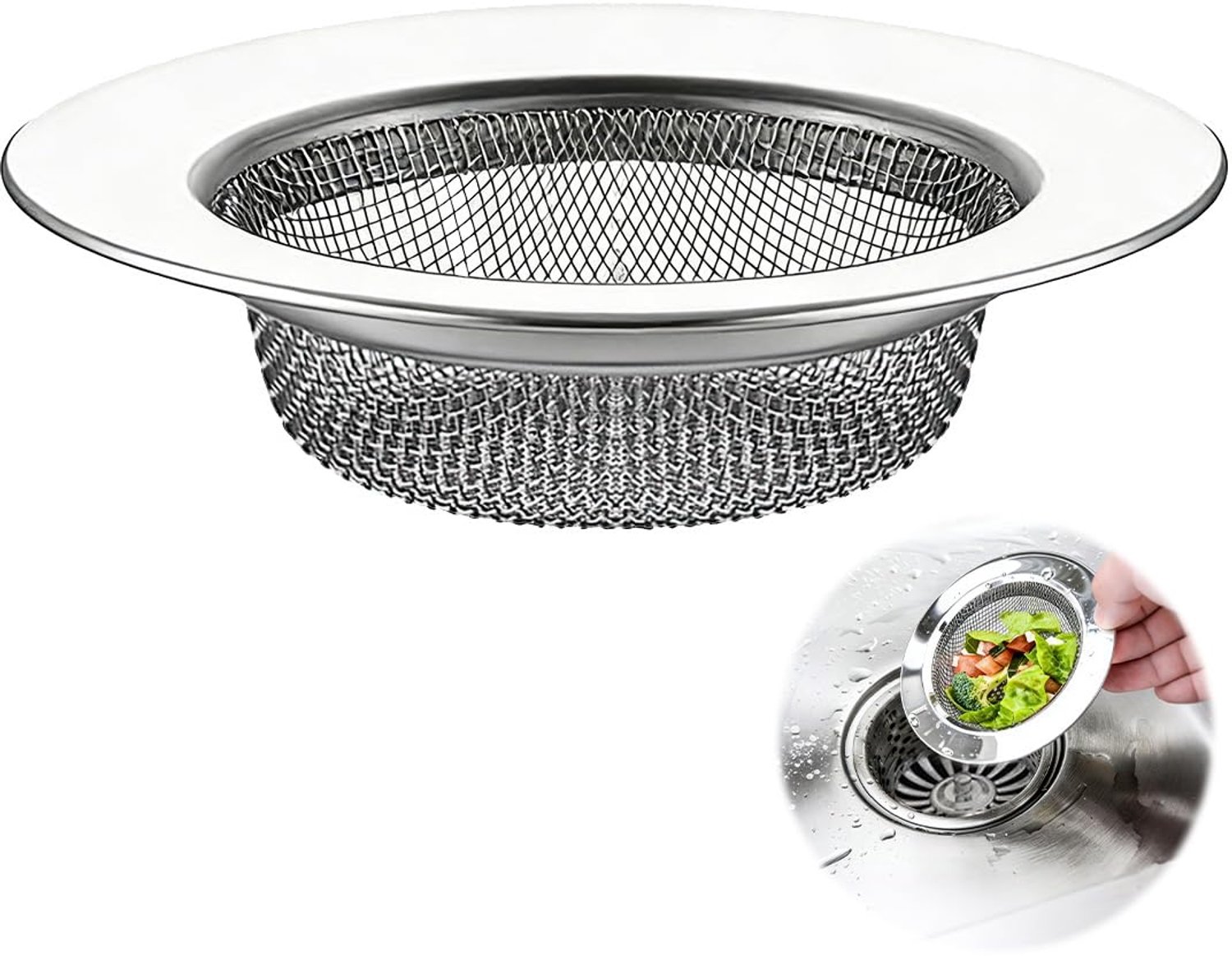 Afvoerfilter roestvrij staal - Universeel voor badkamer wastafel - 11,2 cm - 2 stuks