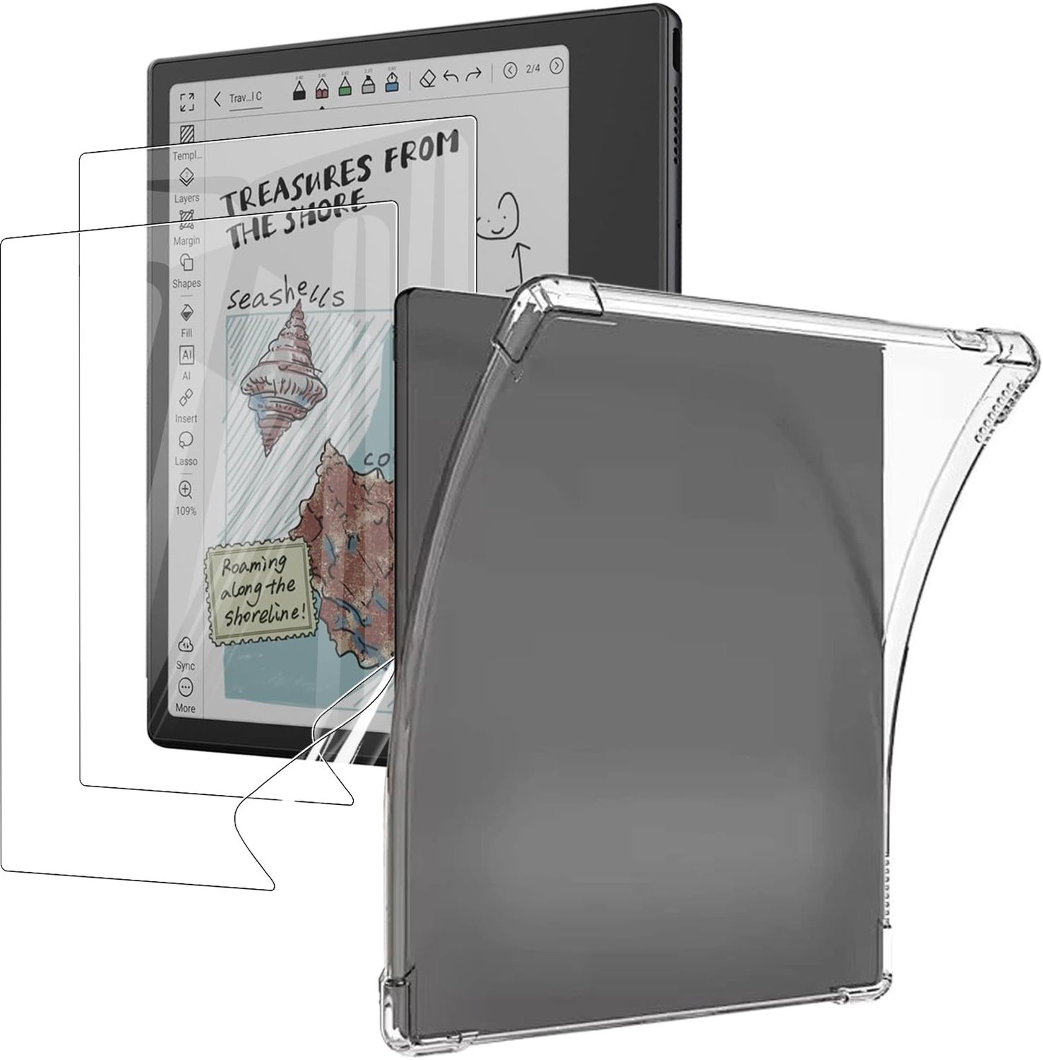 Beschermhoes Schokbestendig - TPU - Flexibele Displaybeschermfolie - Zachte Siliconen - Transparant - 17,8 cm (7 inch) - Tablethoes