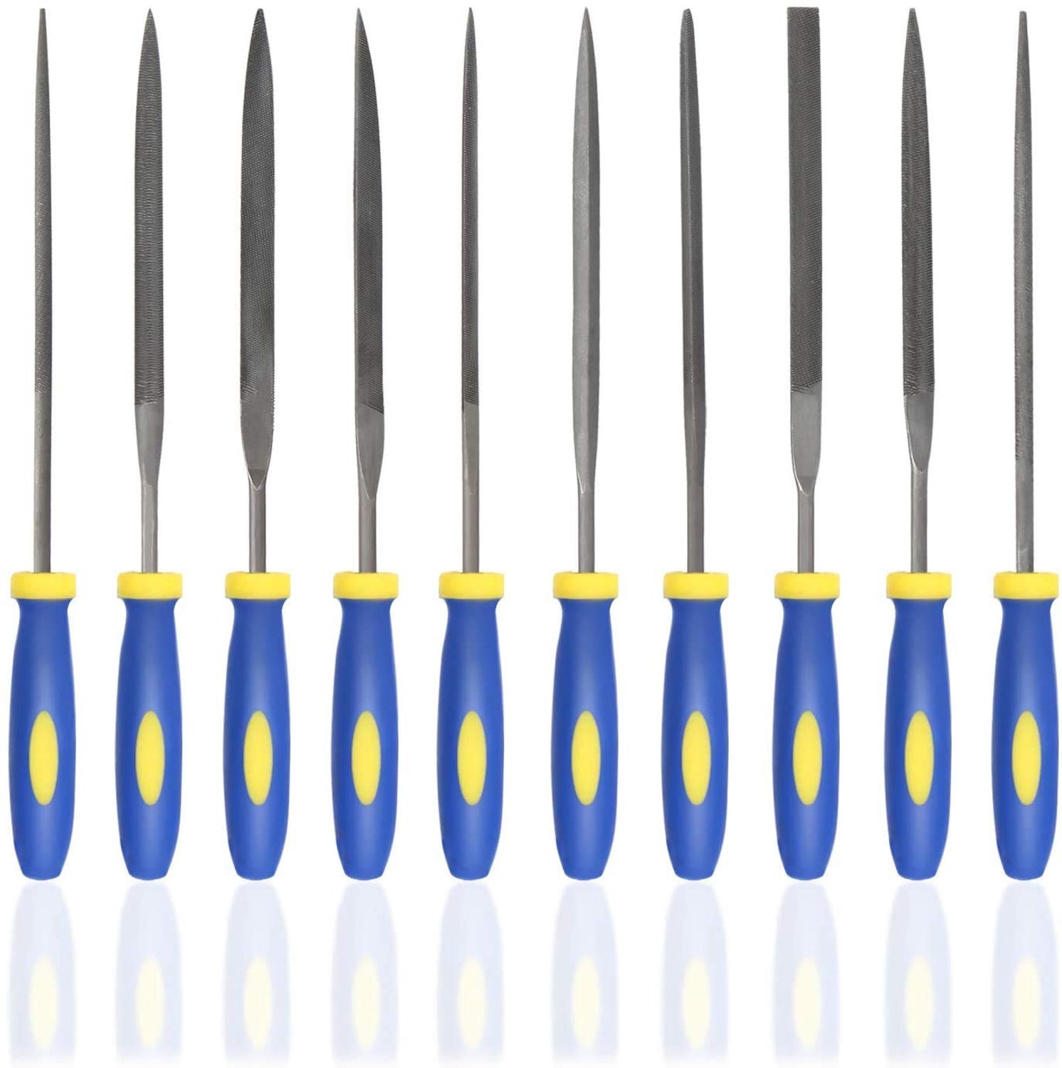 Naaldvijlen Set - 10 Stuks - Carbon Staal met Zachte Grip Handvat