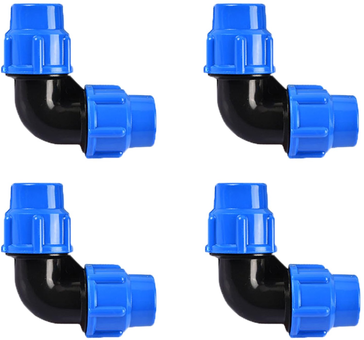 Set van 4 Schroefverbindingen voor PE Leidingen (25mm)