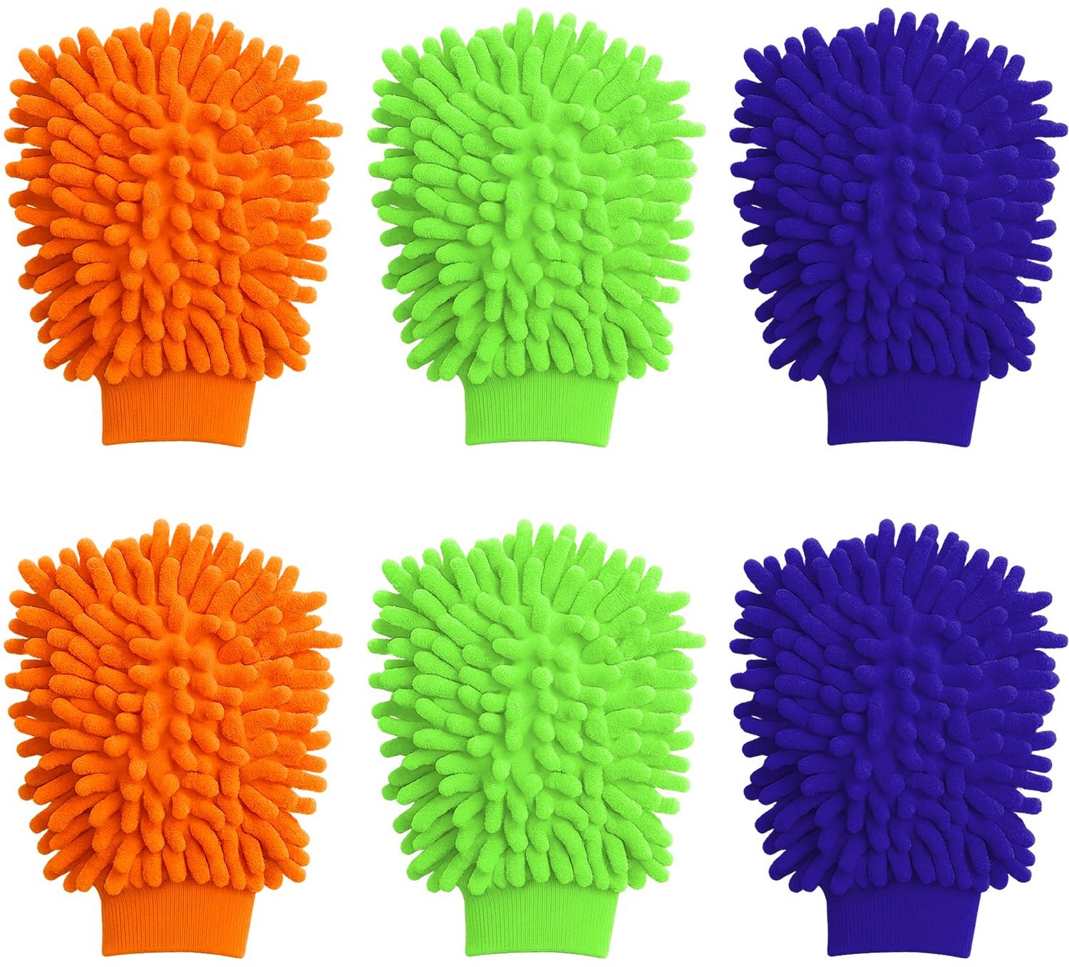 Washandschoenen 6-delig - Microvezel - Autowashandschoenen - Reinigingshandschoenen - Autoverzorging - Zacht en Beschermend