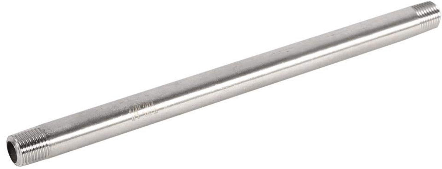 Pijpconnector 200mm - Roestvrij Staal 304 - Buiten Schroefdraad - Dubbele Nippel - Corrosiebestendig - Voor Buizen Verbinden - Fitting