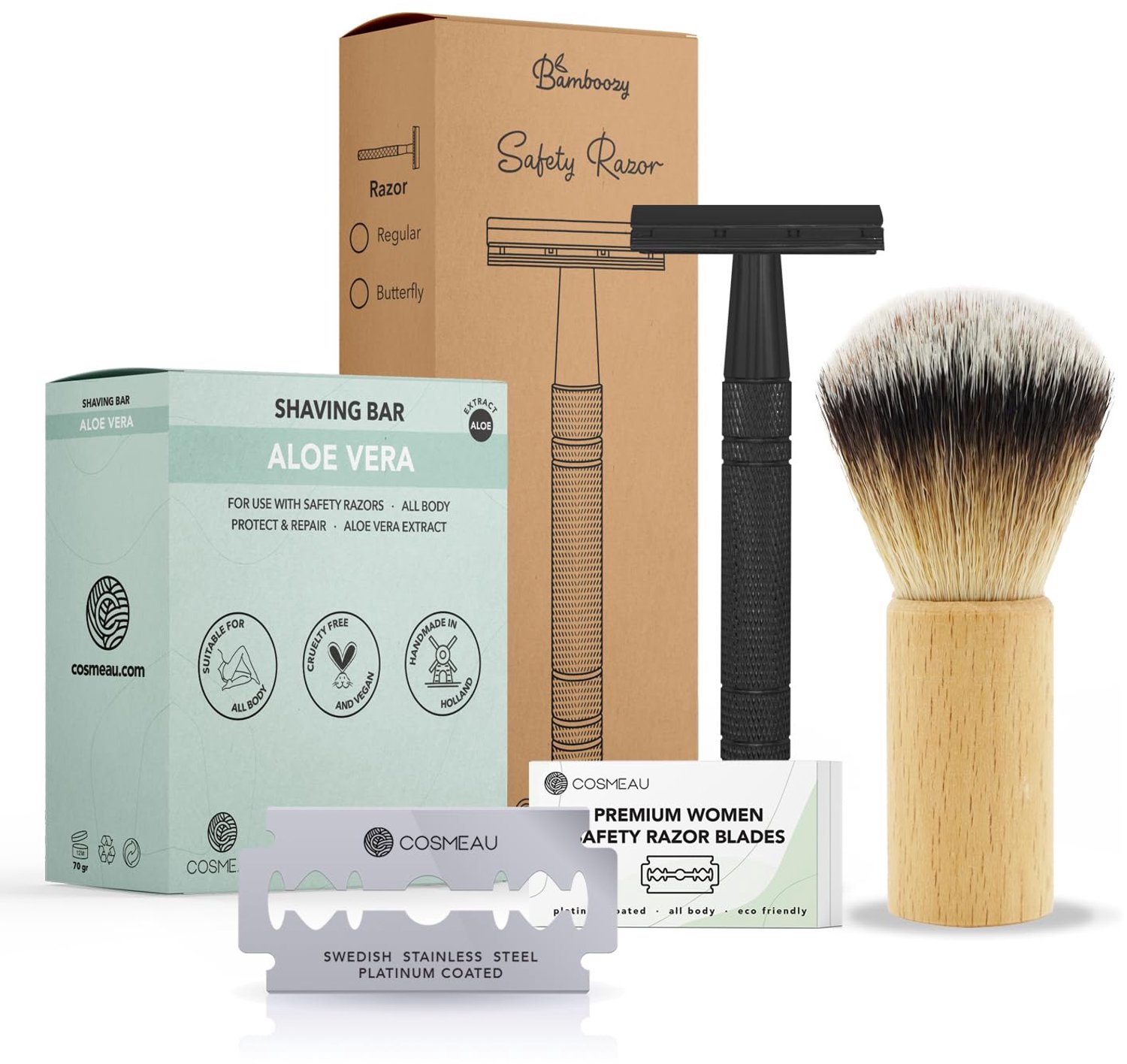 Safety Razor Starterkit met Scheerzeep en Kwast